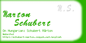 marton schubert business card
