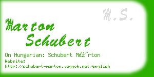 marton schubert business card